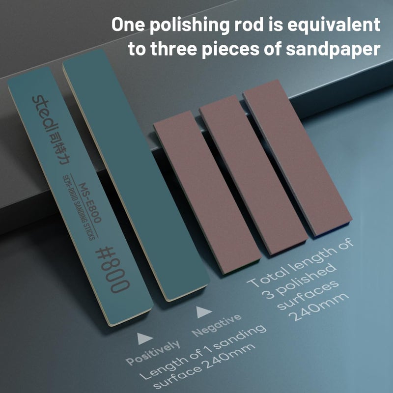 Stedi Sanding Sticks - Hobby Making Tools, Polishing Sanding Sticks for Gundam Repairing, Plastic & Miniature Model 6PCS (#400 * 2 +#600 * 2 +#800 * 2) - Image 5